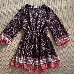 Pink lily patterned dress